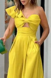 One Shoulder Sleeveless Jumpsuits for Women with Hollow Bow-27dress